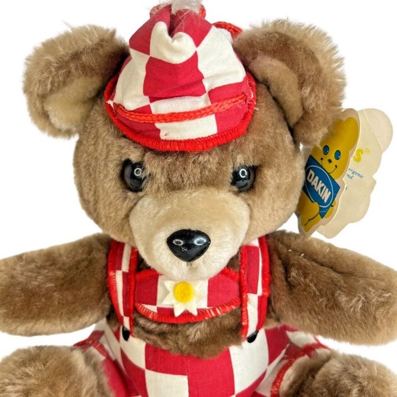 1979 DAKIN Purina Ralston Bear Plush Brown Teddy Stuffed Animal Toy Red White - Picture 2 of 10